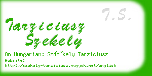 tarziciusz szekely business card